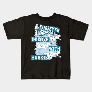 Fur-ever in love with huskies Kids T-Shirt